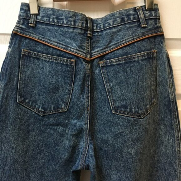 VINTAGE Rio by Stephen Mardon Leather Trim Lace Up Jeans - Picture 6 of 12